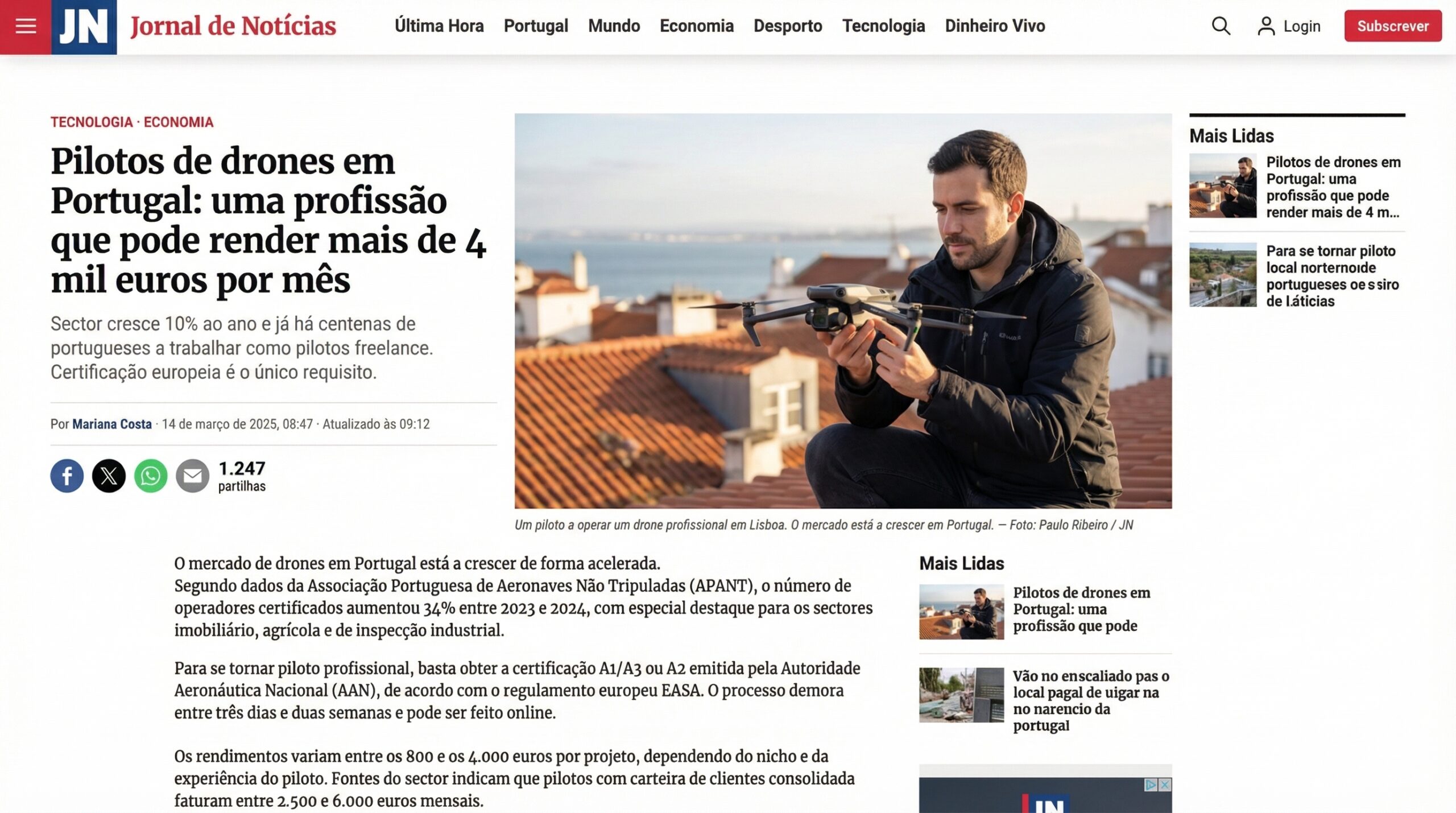 Mercado global de drones